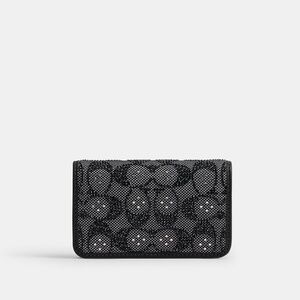 Coach Essential Slim Card Case In Crystal Signature Jacquard